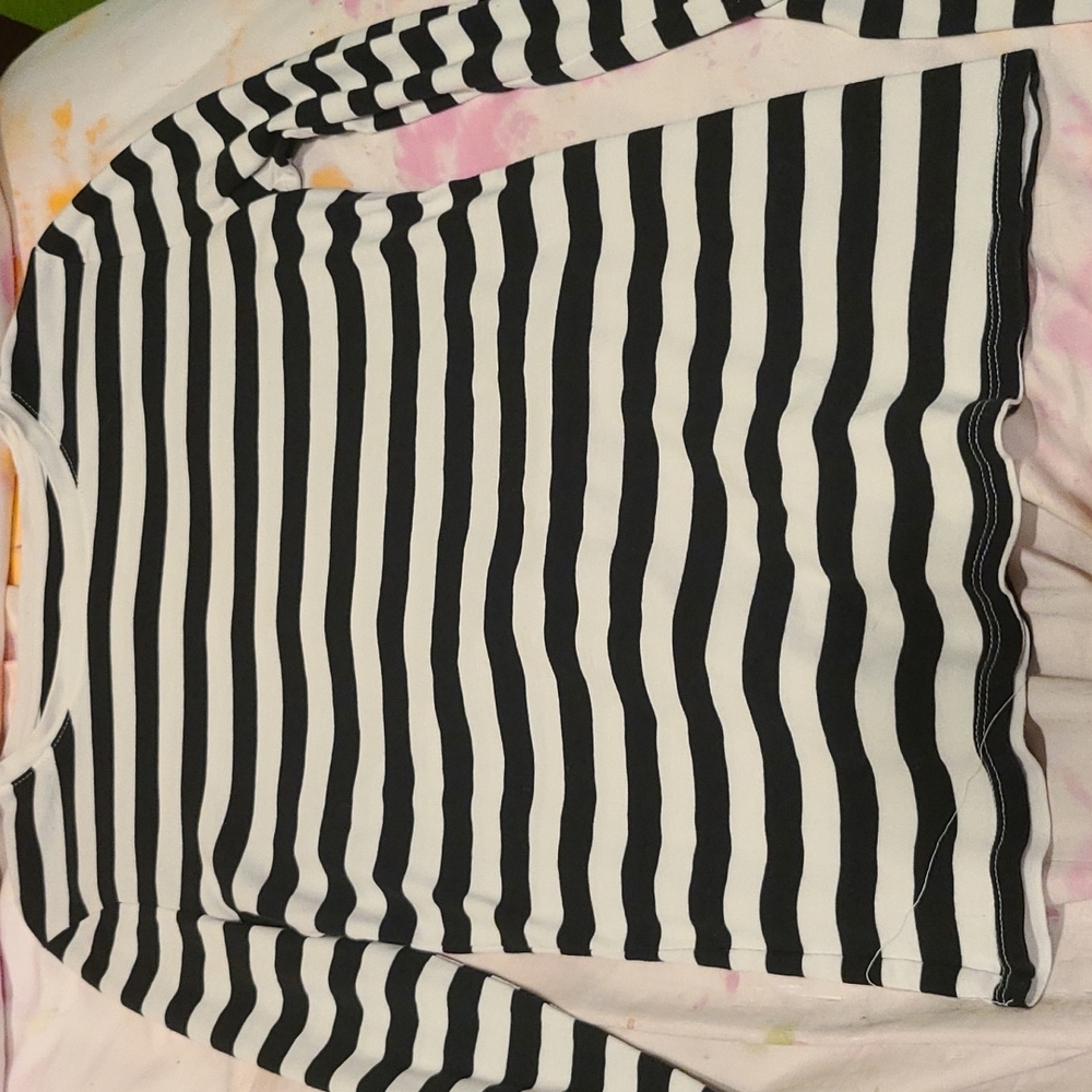 Merona black and white striped shirt